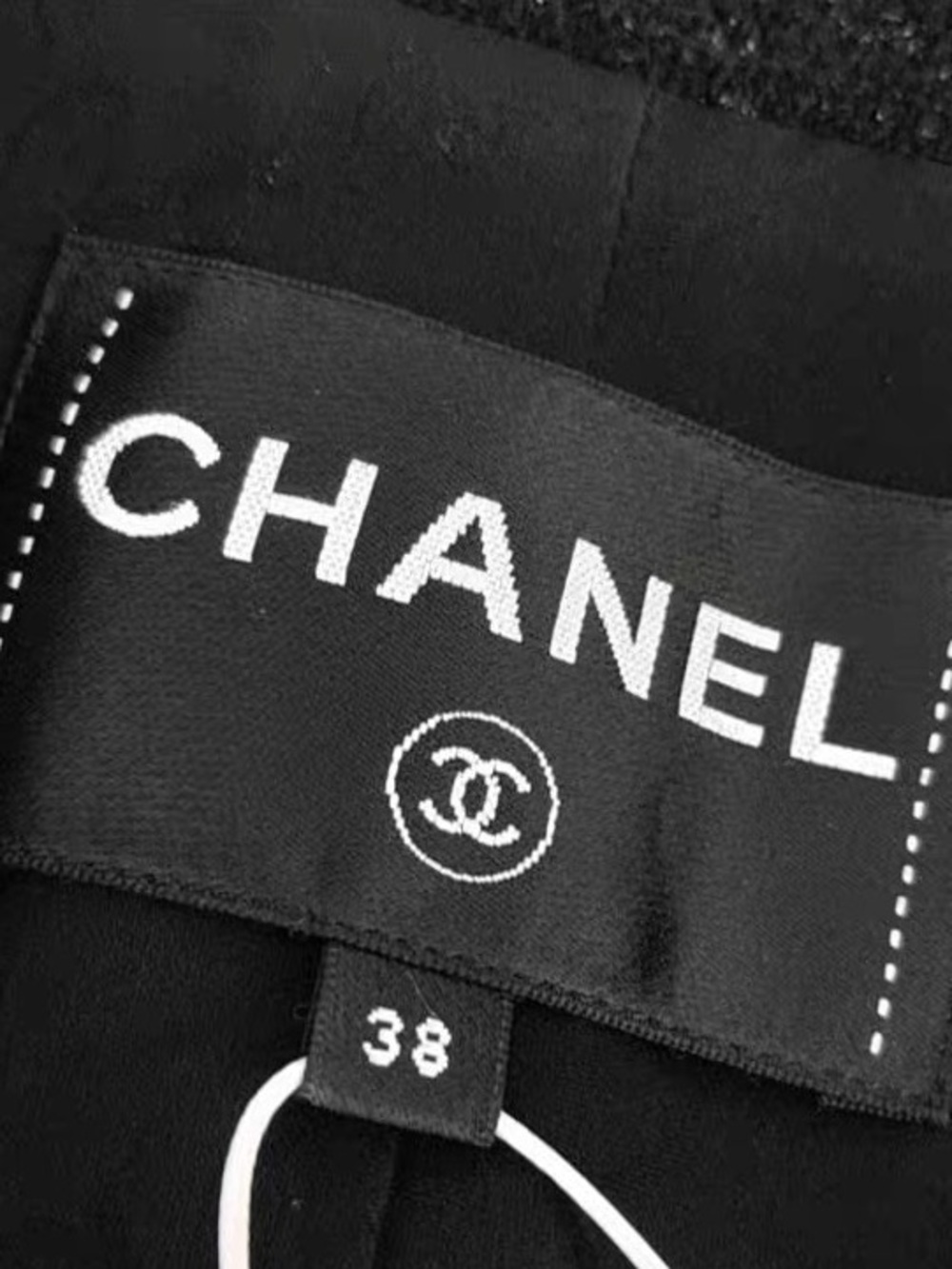 Authentic CHANEL Black Double-Breasted Tweed Blazer with Silver Buttons - Picture 5 of 9